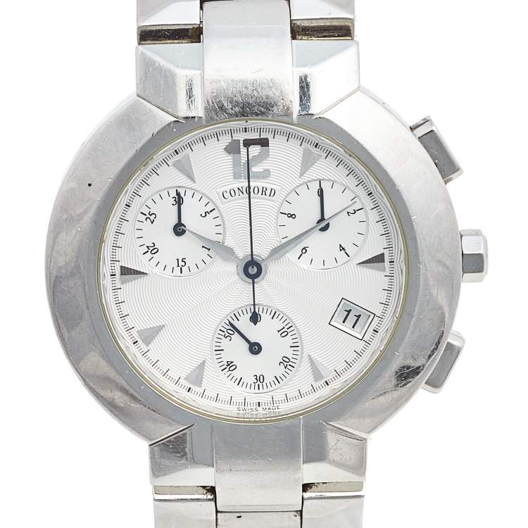 Pre Owned Concord Silver Stainless Steel La Scala 14.C5.1891 Men's Wristwatch 38 mm