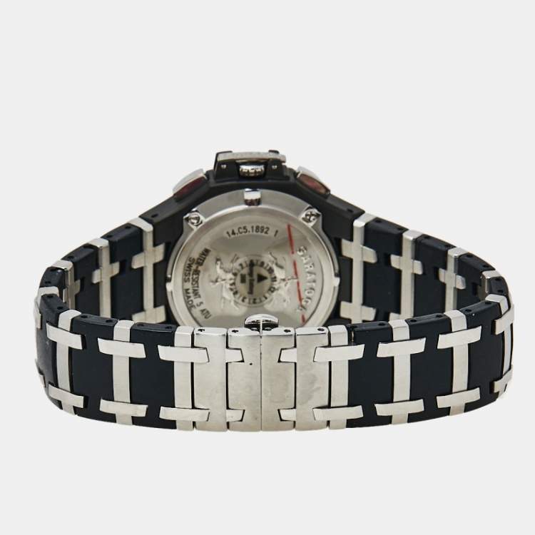 Pre Owned Concord Black Stainless Steel Saratoga 14.C5.1892 1 Chrono Men's Wristwatch 40 mm