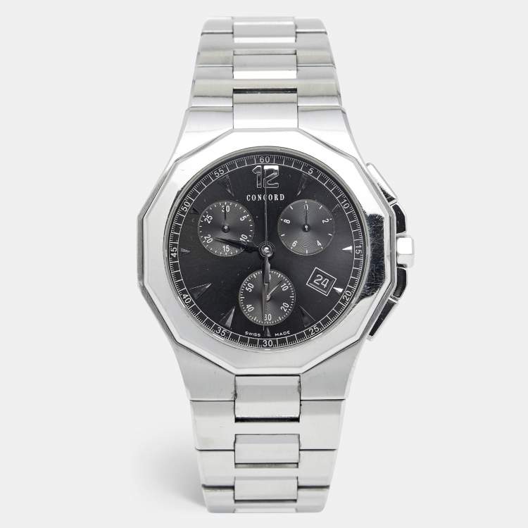 Pre Owned Concord Black Stainless Steel Mariner 14.C5.1894 Men's Wristwatch 42 mm