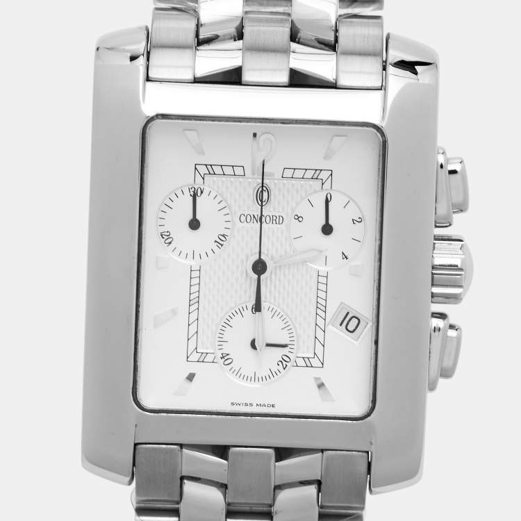 Pre Owned Concord Silver Stainless Steel Sportivo 14.H1.610 Men's Wristwatch 29 mm