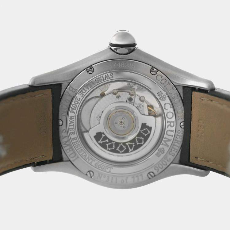 Pre Owned Corum Bubble Baron Samedi 02320.582001 Limited Edition Black Stainless Steel Automatic Men's Wristwatch 45 mm