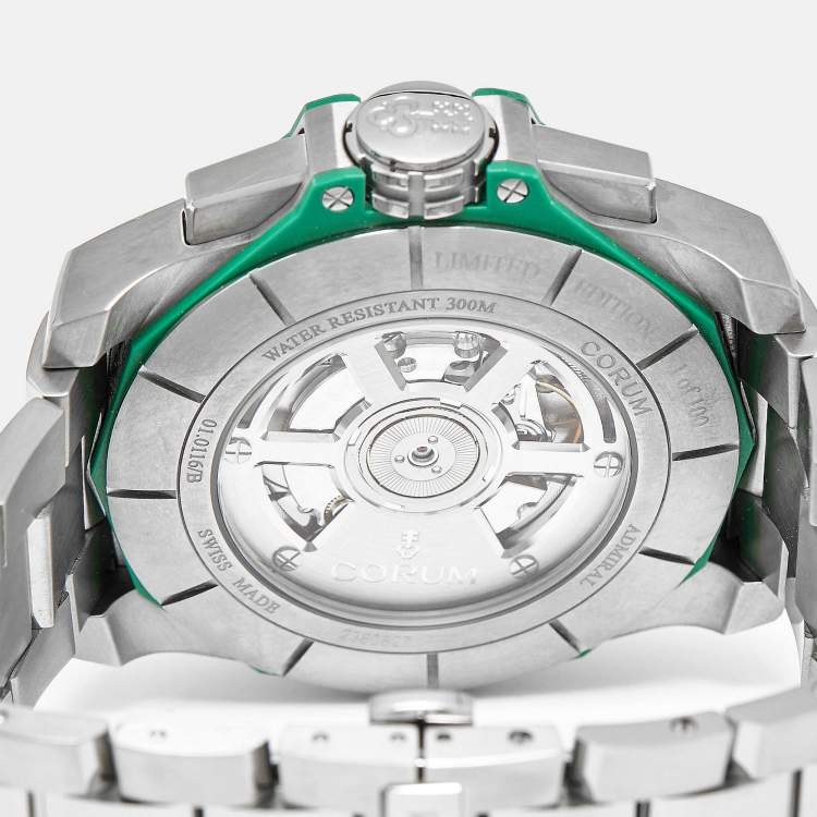 مملوكة مسبق ًا ساعة يد رجالية كوروم أدميرال 132.211.04/V200 AV51 قرص أخضر تيتانيوم 45 مم
