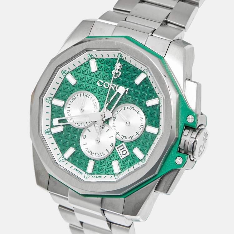 مملوكة مسبقًا ساعة يد رجالية كوروم أدميرال 132.211.04/V200 AV51 قرص أخضر تيتانيوم 45 مم