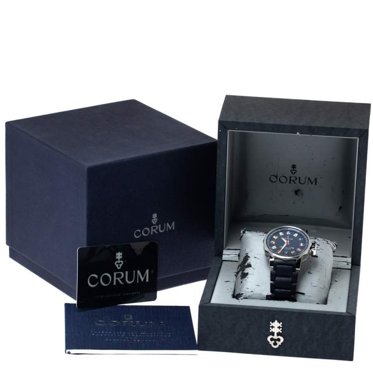 Pre Owned Corum Blue Stainless Steel Admiral's Cup 082.833.20/F373 Men's Wristwatch 41 MM