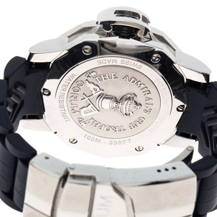 Pre Owned Corum Blue Stainless Steel Admiral's Cup 082.833.20/F373 Men's Wristwatch 41 MM