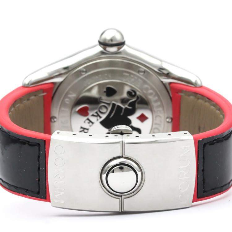 Pre Owned Corum Black/White Stainless Steel Bubble Joker Limited Edition Automatic 82.240.20 Men's Wristwatch 44 MM