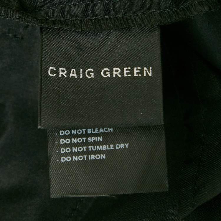 Pre Owned Craig Green Black Synthetic Pocket Detail Trousers S