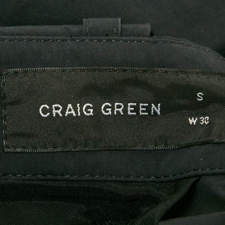 Pre Owned Craig Green Black Synthetic Pocket Detail Trousers S