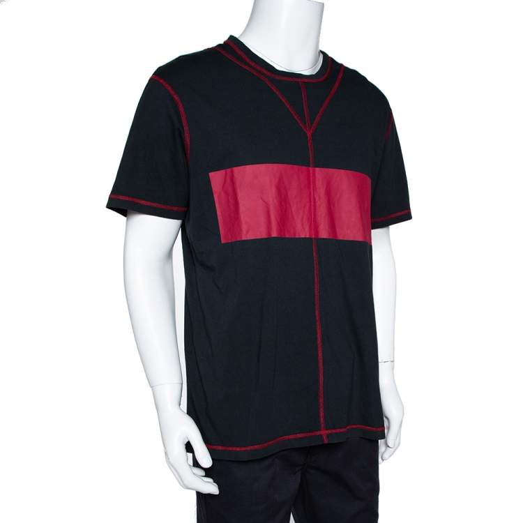 مملوكة مسبقًا Craig Green Black Acid Wash Cotton Contrast Stitch Detail T-Shirt L