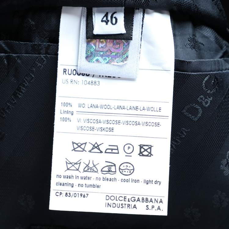 Pre Owned Dolce & Gabbana Midnight Blue Striped Wool Single Breasted Blazer S