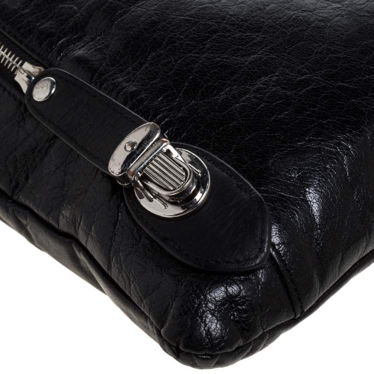 Pre Owned D & G Black Leather Alan Messenger Bag