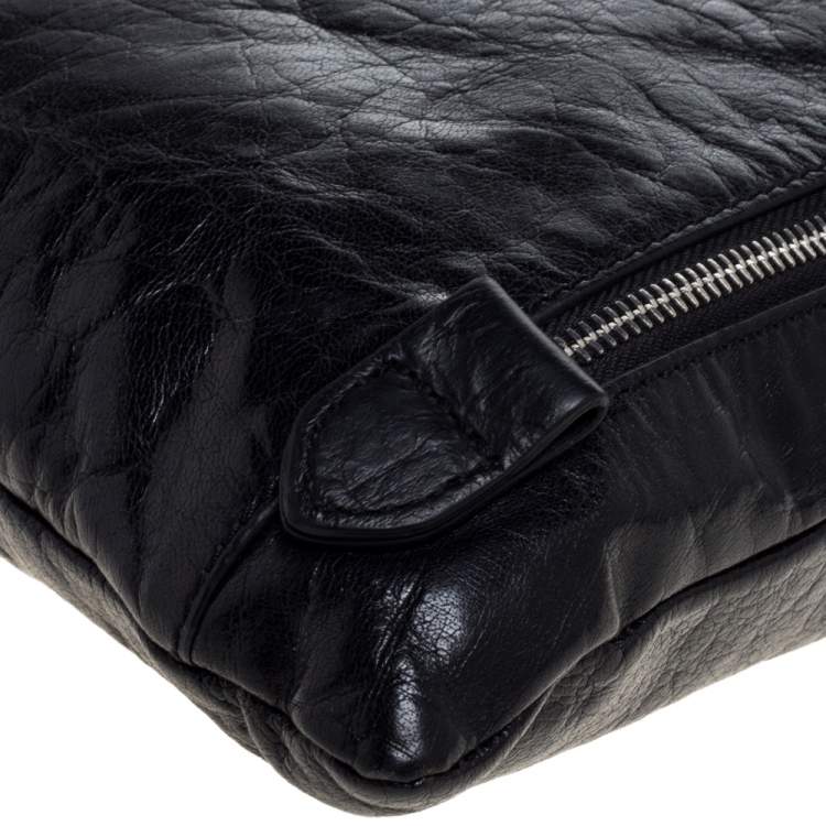 Pre Owned D & G Black Leather Alan Messenger Bag