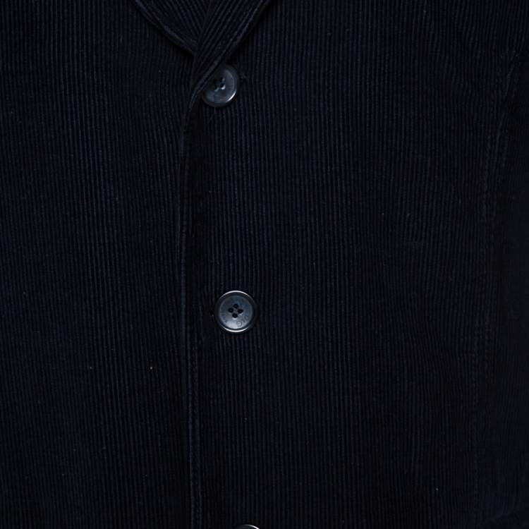 Pre Owned D&G Navy Blue Corduroy Three Buttoned Blazer XL