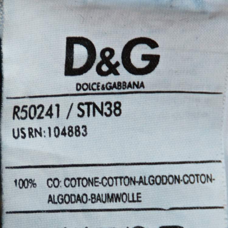 Pre Owned D & G Indigo Medium Washed Denim Distressed Straight Fit Jeans XL