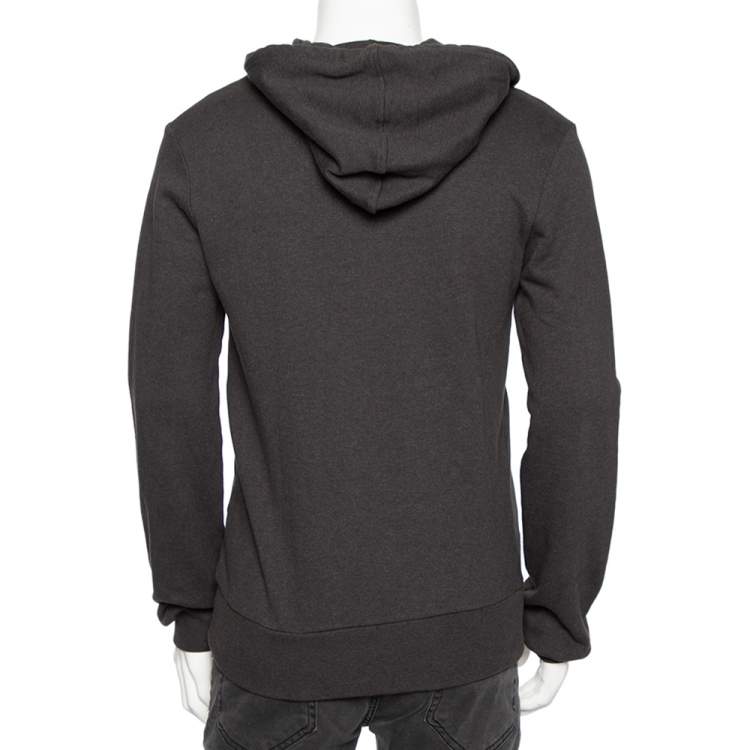 Pre Owned D&G Grey Cotton Zip Front Hooded Jacket M