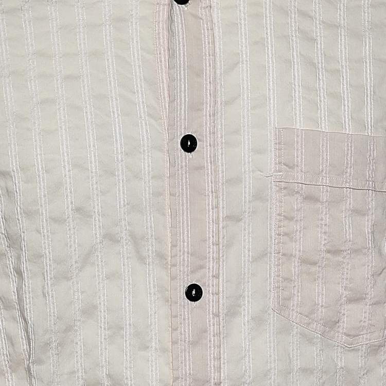 Pre Owned D&G Pink Textured Striped Cotton Button Front Shirt XL