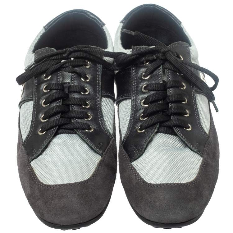 Pre Owned D&G Black/Grey Suede, Mesh and Leather Low Top Sneakers Size 44