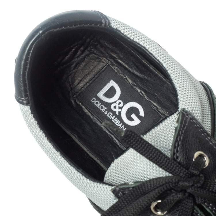 Pre Owned D&G Black/Grey Suede, Mesh and Leather Low Top Sneakers Size 44
