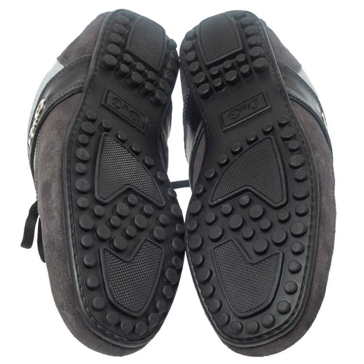 Pre Owned D&G Black/Grey Suede, Mesh and Leather Low Top Sneakers Size 44