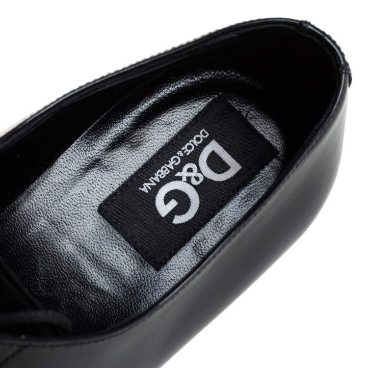 Pre Owned D&G Black Leather Lace Up Derby Size 44