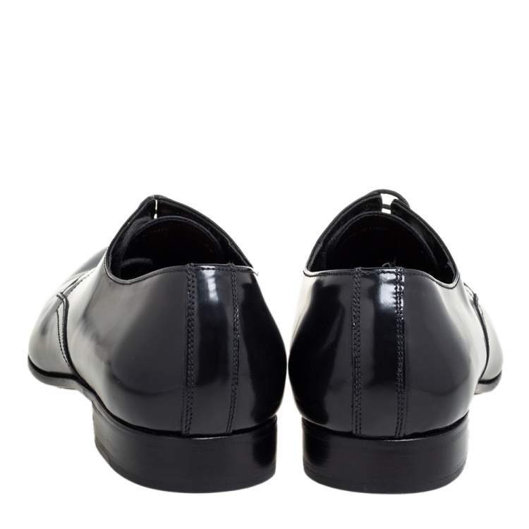 Pre Owned D&G Black Leather Lace Up Derby Size 44
