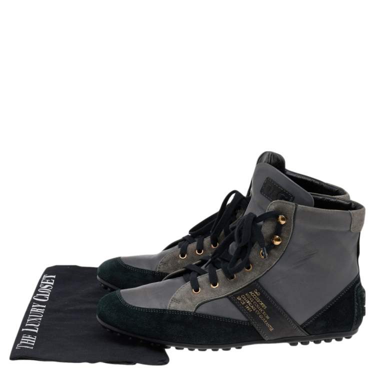 Pre Owned D&G Multicolor Suede And Leather High Top Sneakers Size 45