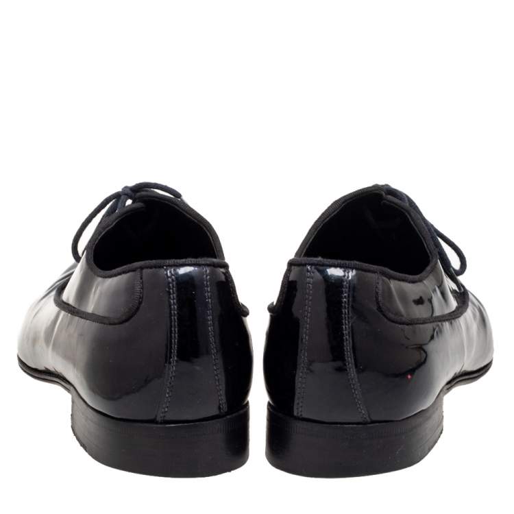 Pre Owned D&G Black Patent Leather Oxford Shoes Size 41