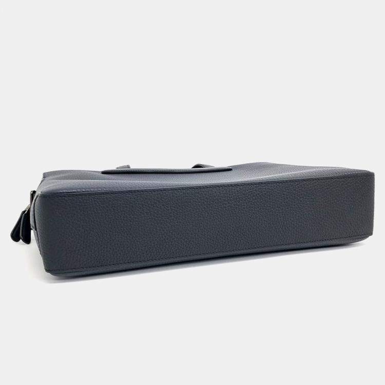 Pre Owned Delvaux Blue Leather X Rene Magritte Collaboration Computer Bag