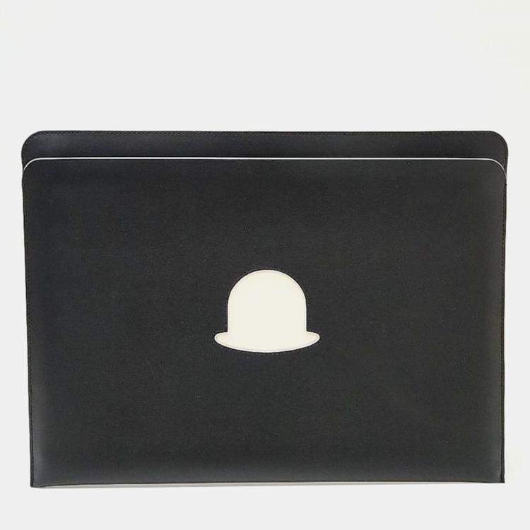 Pre Owned Delvaux Black Leather Clutch