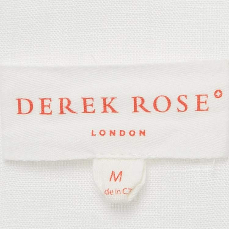 مملوكة مسبقًا Derek Rose White Linen Button Front Shirt M