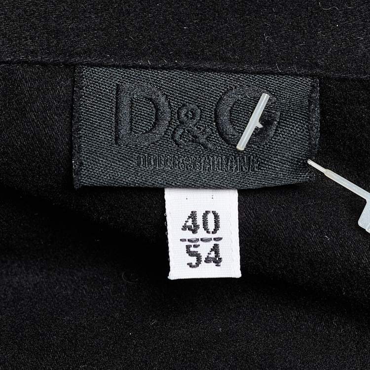 Pre Owned D&G Black Cotton Velvet Zip Front Shirt XXL