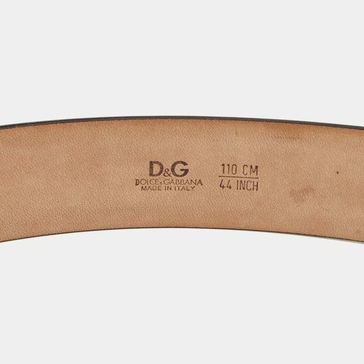 Pre Owned  D&G Black Leather Buckle Belt 110CM