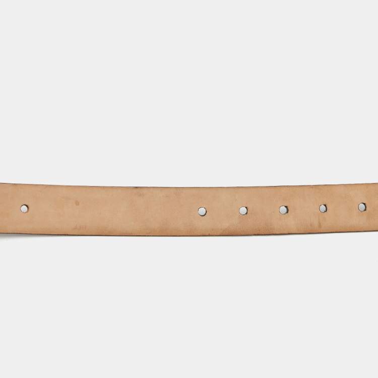 Pre Owned  D&G Black Leather Buckle Belt 110CM