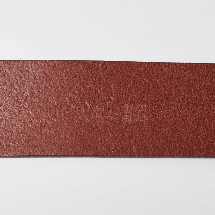 Pre Owned D&G Brown Leather Buckle Belt 95CM