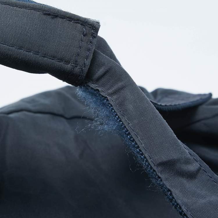 Pre Owned D&G Navy Blue Nylon Double Pocket Weekender Duffel Bag