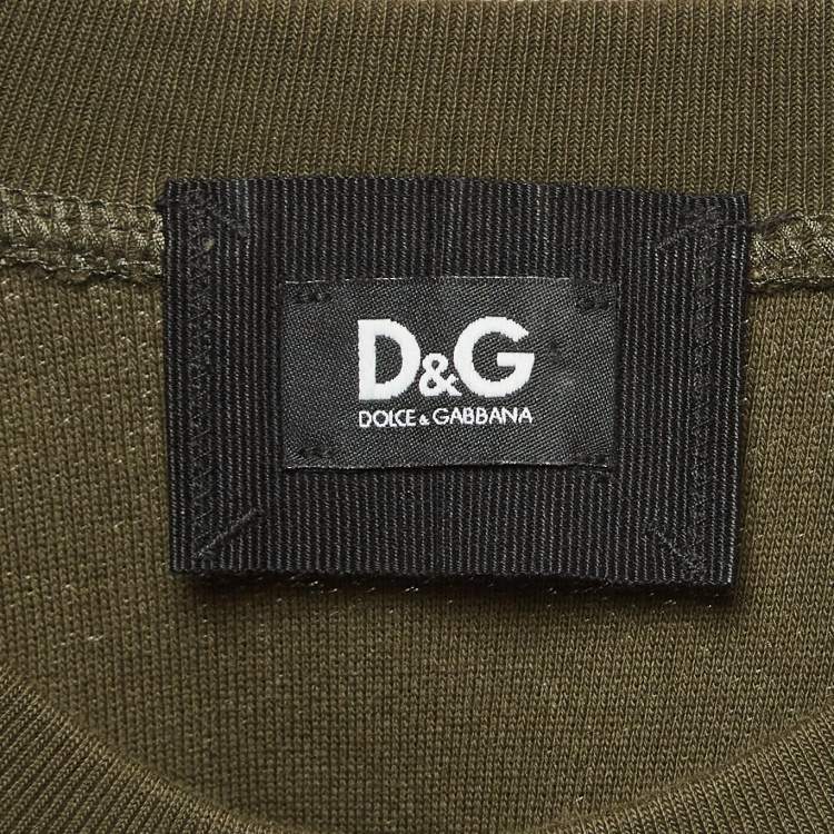 Pre Owned D&G Green Coco Cola Print Cotton Sweatshirt M