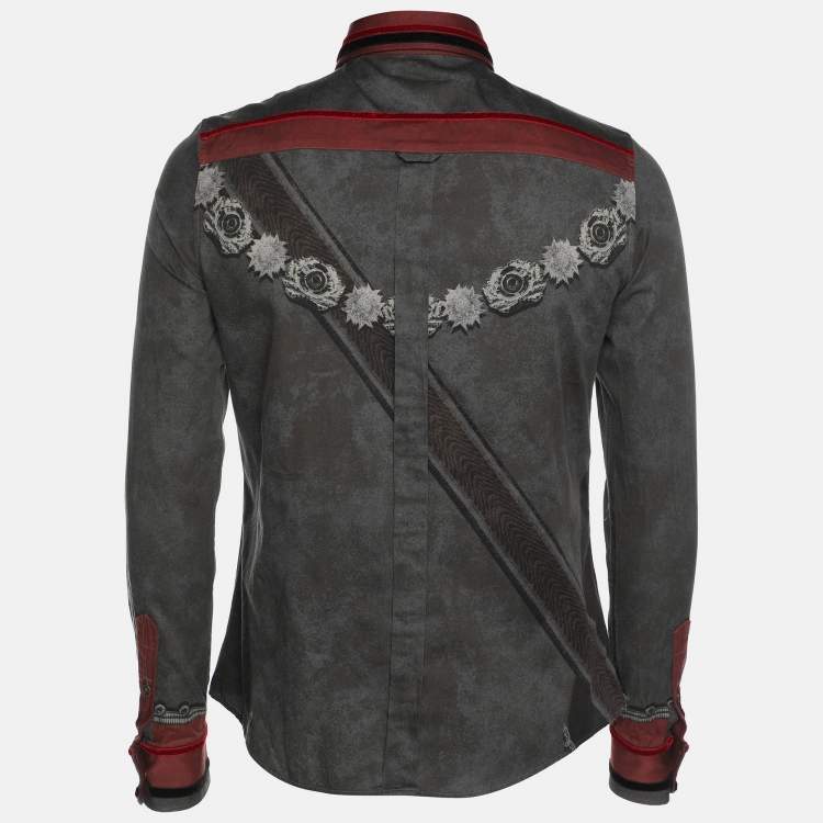 Pre Owned D&G Multicolor Printed Cotton Velvet Shirt M
