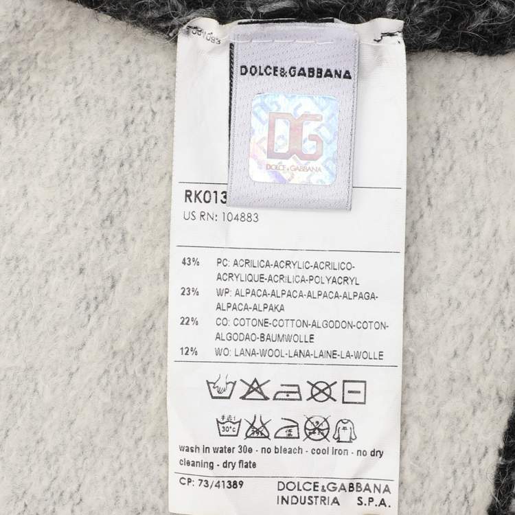 Pre Owned D&G Grey Knit Wool High Neck Knitwear M