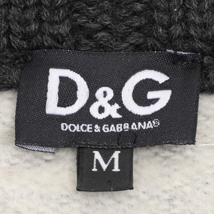 Pre Owned D&G Grey Knit Wool High Neck Knitwear M