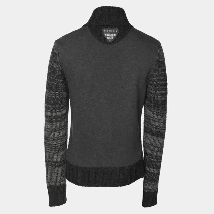 Pre Owned D&G Grey Knit Wool High Neck Knitwear M