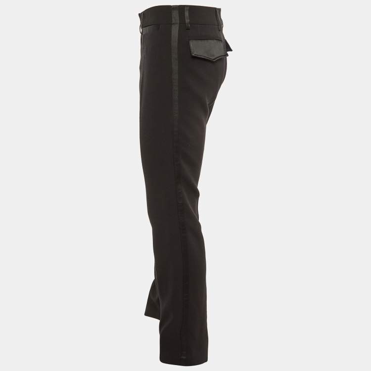 Pre Owned D&G Black Wool Crepe Tailored Pants M/Waist 33"