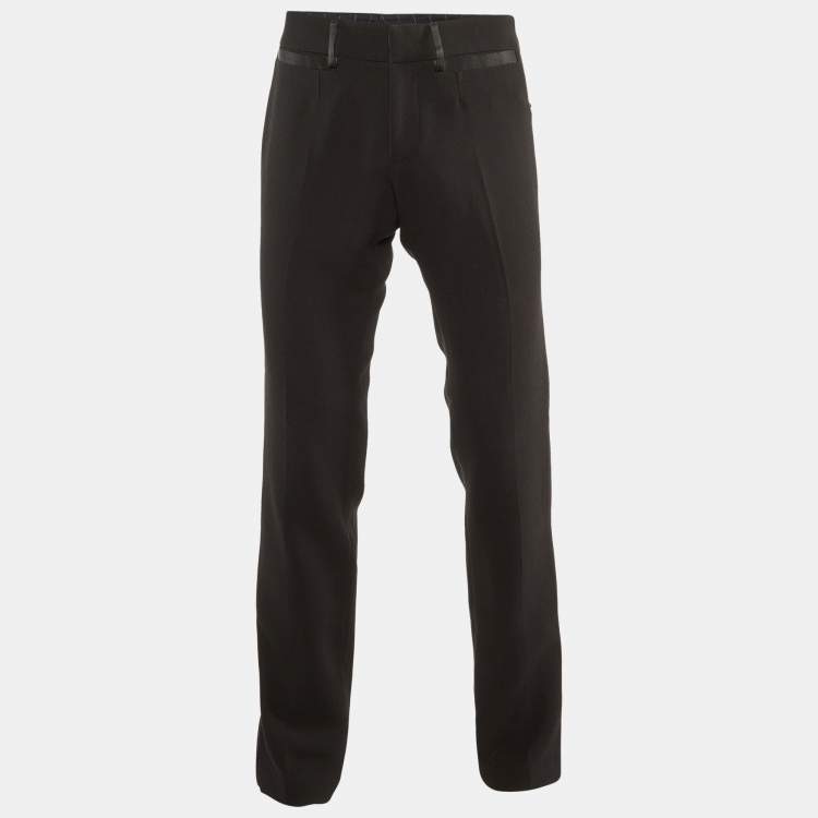 Pre Owned D&G Black Wool Crepe Tailored Pants M/Waist 33"