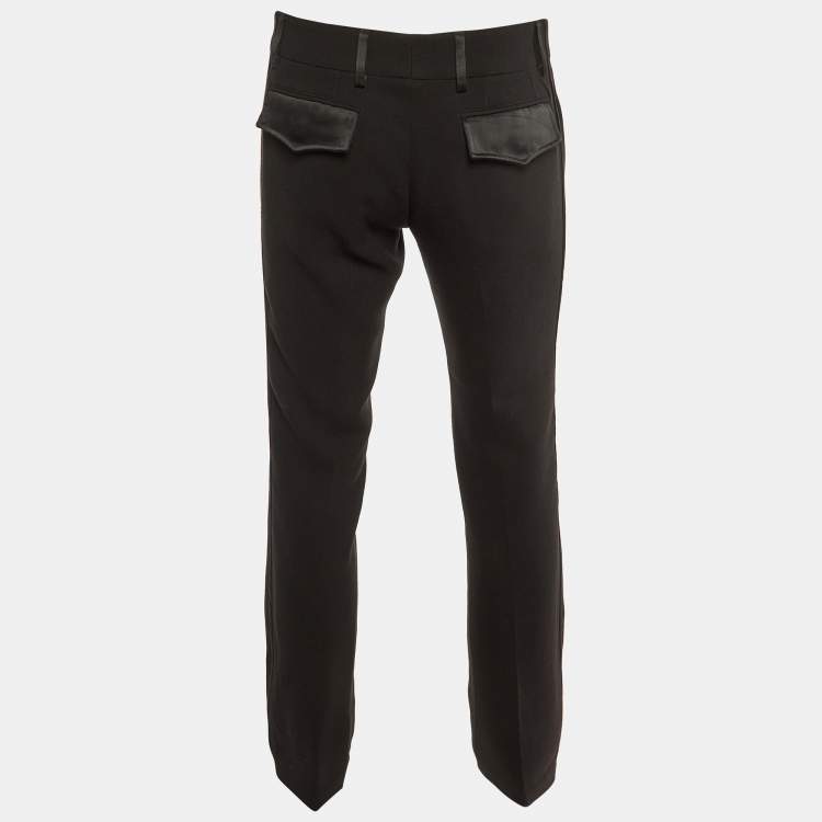 Pre Owned D&G Black Wool Crepe Tailored Pants M/Waist 33"