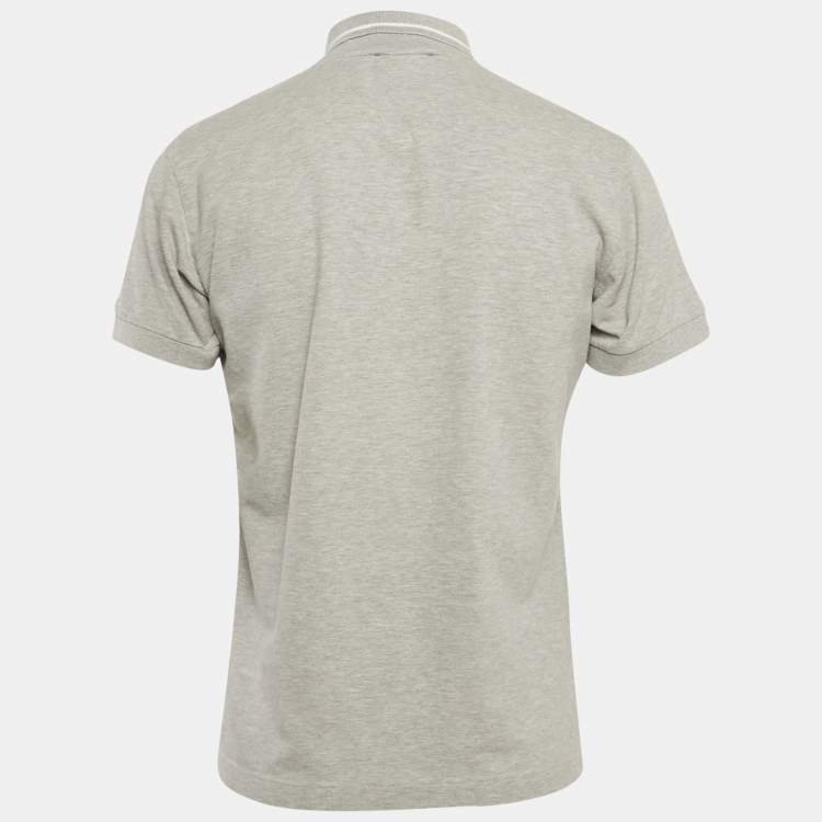 Pre Owned D&G Grey Cotton Pique Polo T-Shirt L