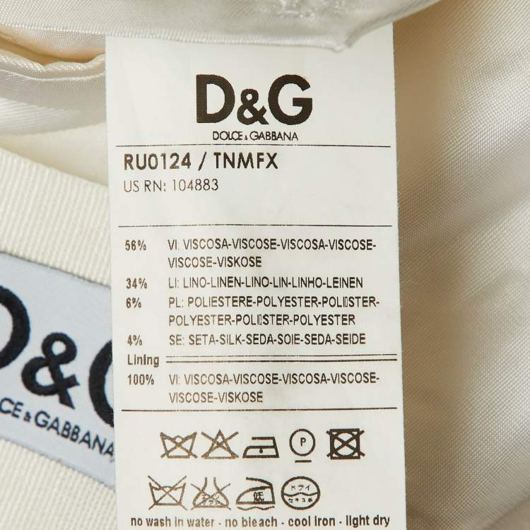 Pre Owned D&G White Linen Blend One Buttoned Blazer 3XL