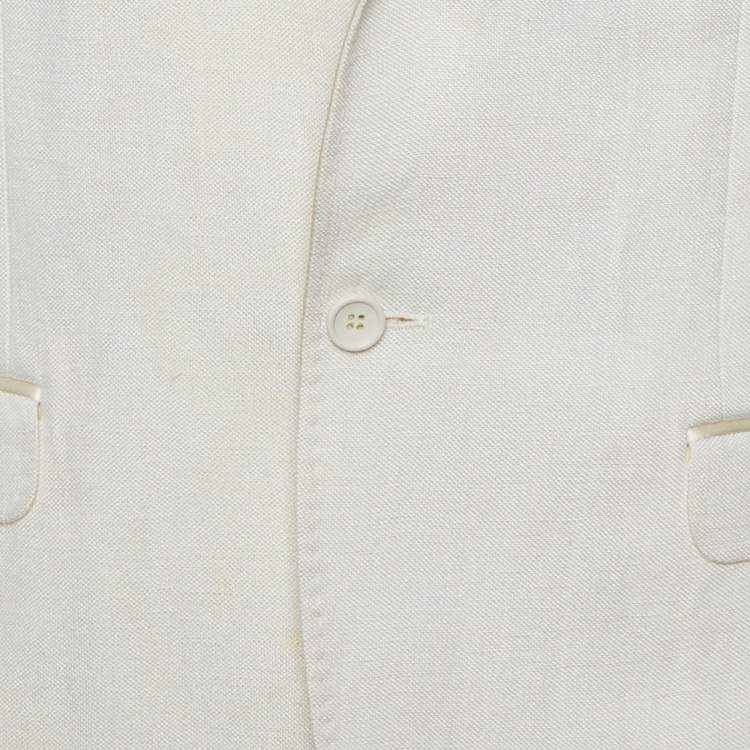 Pre Owned D&G White Linen Blend One Buttoned Blazer 3XL