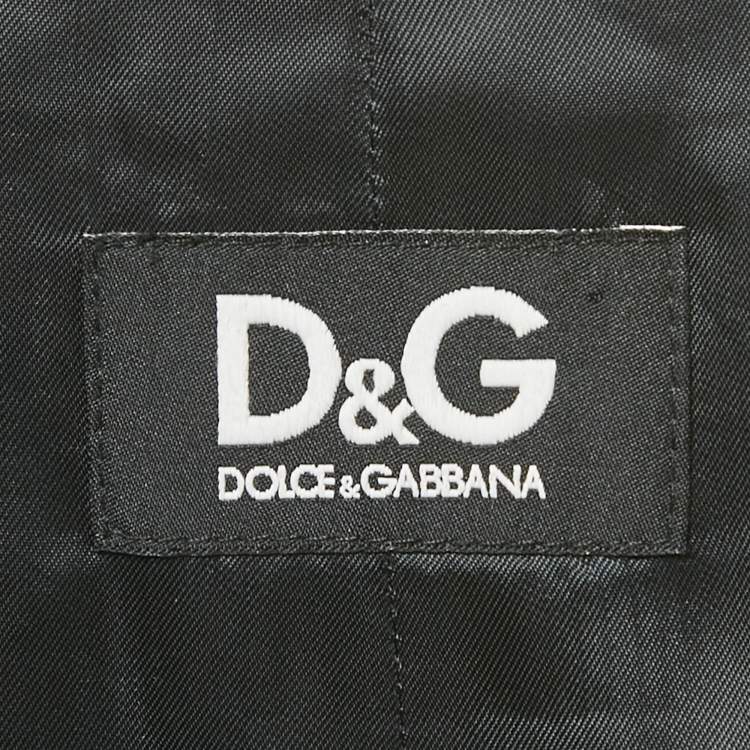 مملوكة مسبقًا D&G Grey/Black Striped Rayon Blend Waistcoat M