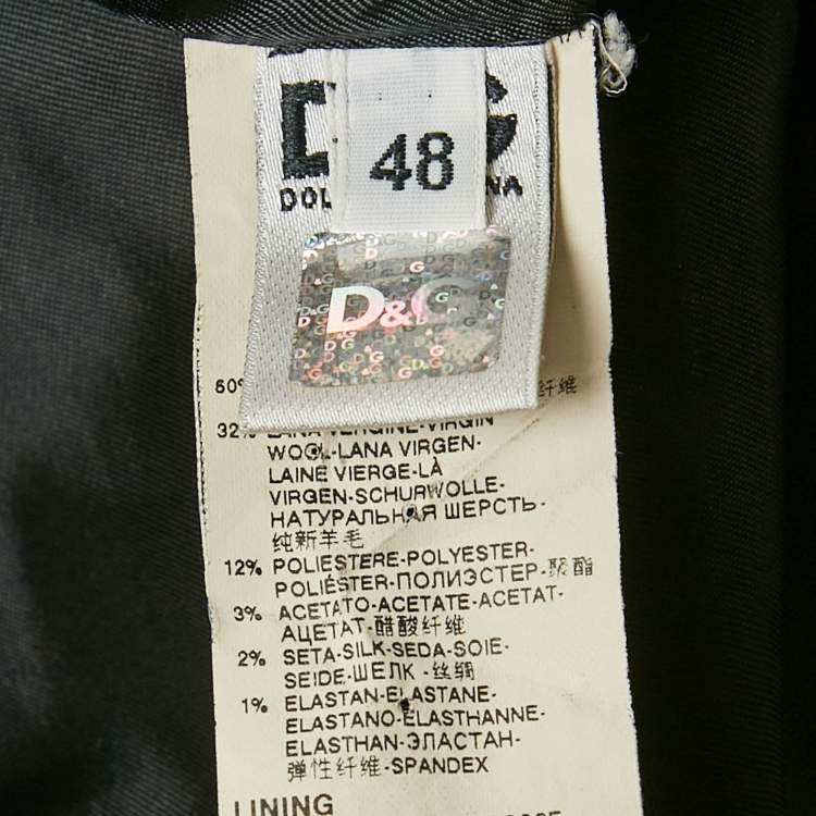 مملوكة مسبقًا D&G Grey/Black Striped Rayon Blend Waistcoat M