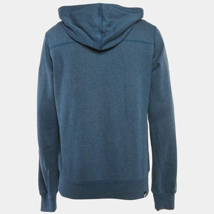 Pre Owned D&G Blue Tiger Print Cotton Hoodie L