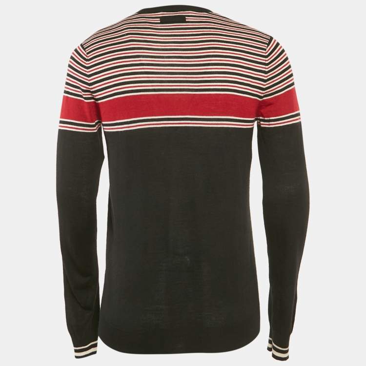 مملوكة مسبقًا D&G Black Striped Cashmere Cardigan M